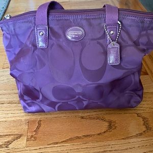 Coach purple satin handbag
